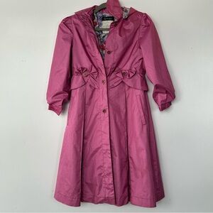 Vintage Rothschild Flower Pink Bows Rain Coat